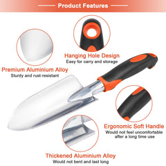 MECHEER transplant trowel showing graduated scale