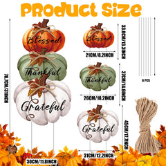 Medium pumpkin yard sign from Geetery with 'Blessed' message
