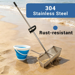 MEEGOON Sand Flea Rake with detachable handle disassembled