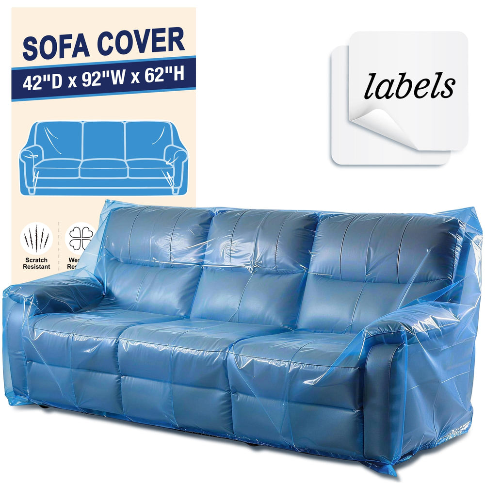 Meersburg Extra Large Sofa Moving Cover in blue, front view