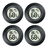 MEGGSI Mini Digital Hygrometer 4 Pack in black