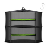 MEKOLIFE 2-Layer Herb Drying Rack front view, black mesh