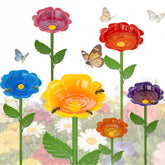 Mellbree Bee Watering Station set of 6 colourful metal flowers