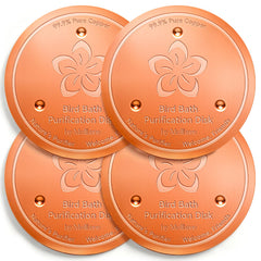 Mellbree Bird Bath Copper Disc 4-Pack, Copper Flower design