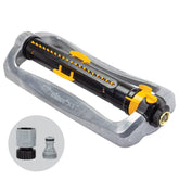 Melnor Metal Oscillating Sprinkler front view with adjustable nozzles