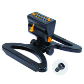 Melnor Mini Oscillating Sprinkler front view in black and yellow
