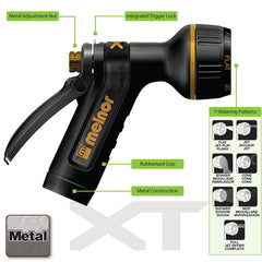 Melnor Nozzle Bundle showing 7 spray patterns