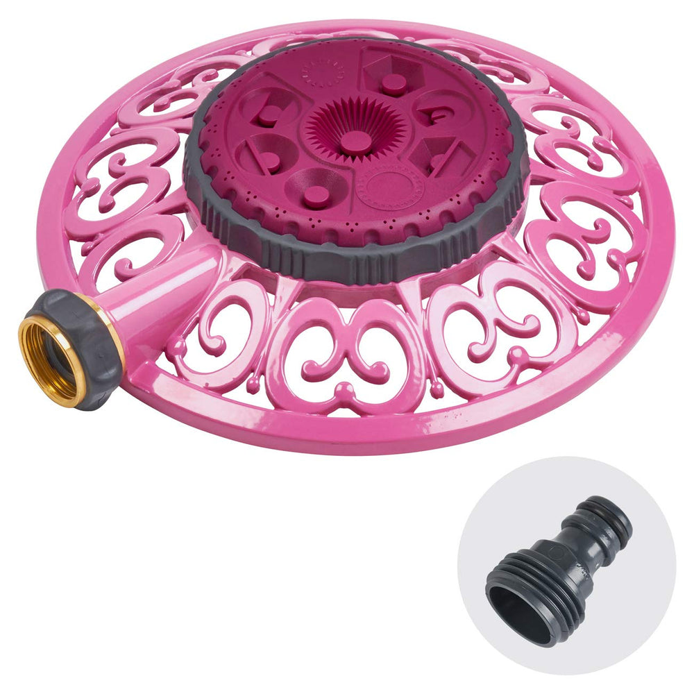 Melnor Sprout 8-Pattern Sprinkler in Raspberry Red front view
