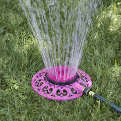 Melnor Sprout sprinkler showing 8 different watering patterns