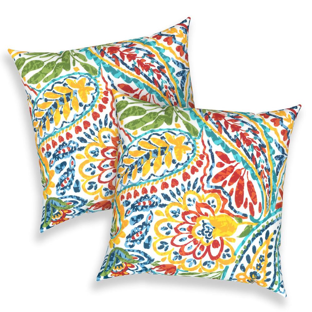 Melody Elephant 16x16 inch throw pillow cover set of 2 in Paisley Multi design