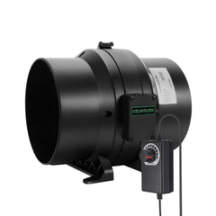 MELONFARM 6" Inline Duct Fan front view with E12 speed controller