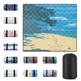 memKiya 60x80" picnic blanket blue beach front view