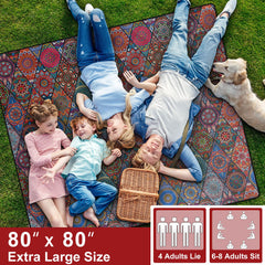 memKiya picnic blanket folded in its nylon storage bag