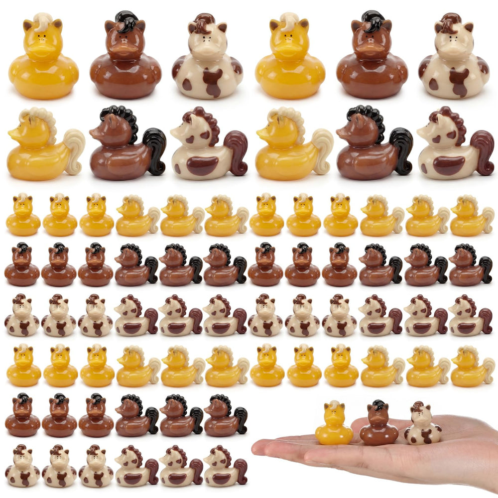 Memorywuu 72 Pcs Mini Horse Duck Figurines set in various poses