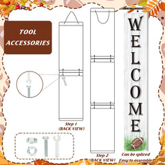 Memorywuu Fall Football Porch Sign close-up of wood texture and details