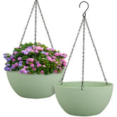 Meowell 12-inch green hanging planter with drainage holes