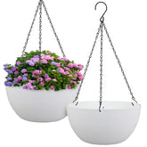 Meowell 12-inch hanging planter white front view