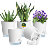 Meowell 4 inch self-watering pot front view white