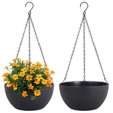 Meowell 8 inch black hanging planter with drainage holes