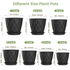 Meowell plant pots with wave texture detail