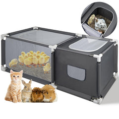 MeoWriental Brooder Box front view showing dual zipper doors