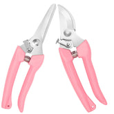 MEPEREZ Garden Shears front view with pink handles