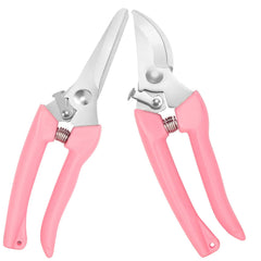 MEPEREZ Garden Shears front view with pink handles