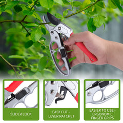 MEPEREZ Premium Pruning Shears in use on garden branches