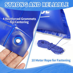 Merkia pool pillow inflated with double fold valve