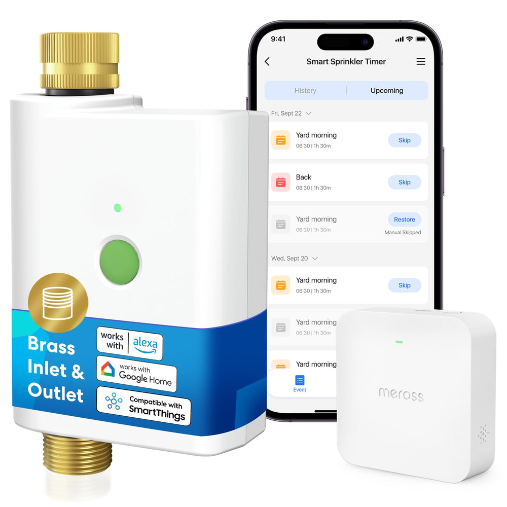meross WiFi Water Timer with Hub, front view