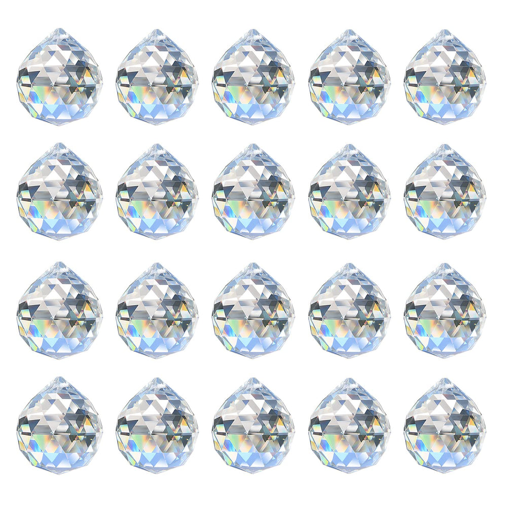 MerryNine Clear Crystal Sun Catcher Prism Ball front view