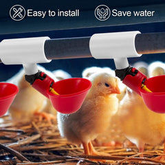 MEWTOGO Chicken Waterer PVC Tee Fitting side view