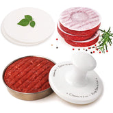 Meykers Hamburger Press Patty Maker front view with stainless steel finish