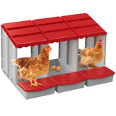 Meyoppm 3 Hole Chicken Nesting Box front view in red