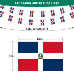 mflagperft Dominican Mini String Flags hanging in a classroom