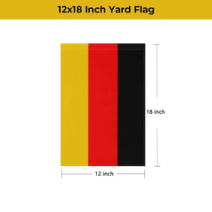 mflagperft Germany flag displayed in a garden