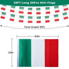 mflagperft Italy Mini String Flags displayed at a party