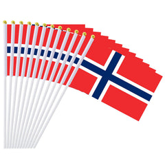 mflagperft Norway flags on stick, 12-pack front view