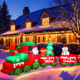 MGparty 10.7 FT Christmas inflatable train with Santa and reindeer