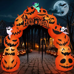 MGparty 10FT Halloween inflatable pumpkin archway front view