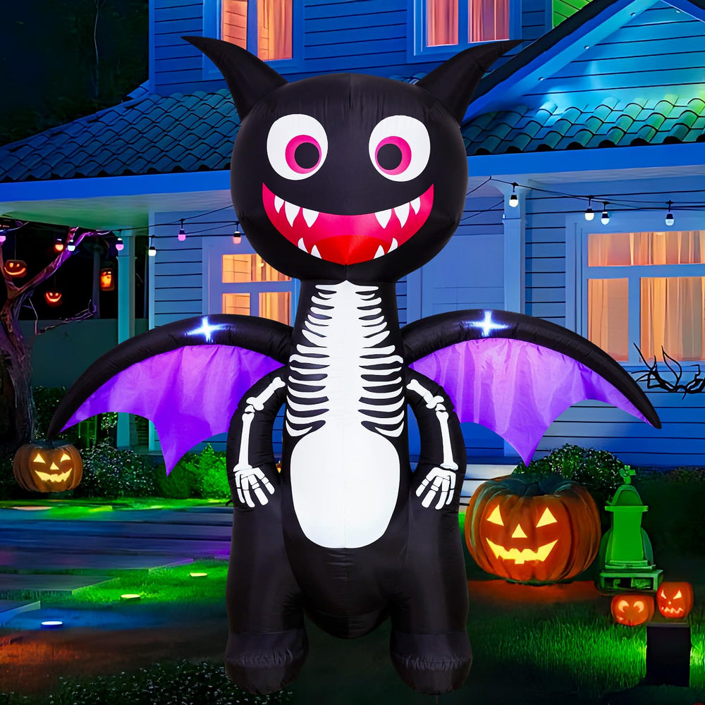 MGparty 6.8FT Halloween Inflatable Dragon with LED lights front view