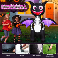 MGparty Halloween Inflatable Dragon setup with stakes