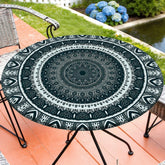MHJY round tablecloth fitted elastic waterproof cover front view