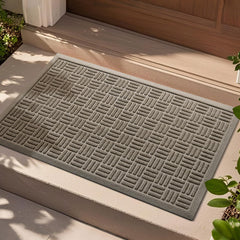 Mibao Front Door Mat beige rectangular design front view