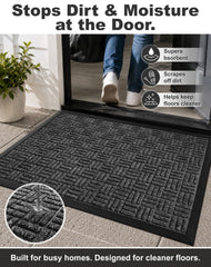 Mibao Front Door Mat close-up of non-slip rubber backing