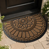 Mibao Half Round Door Mat, brown, front view
