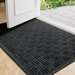 Mibao Heavy Duty Doormat 36" x 24" black front view