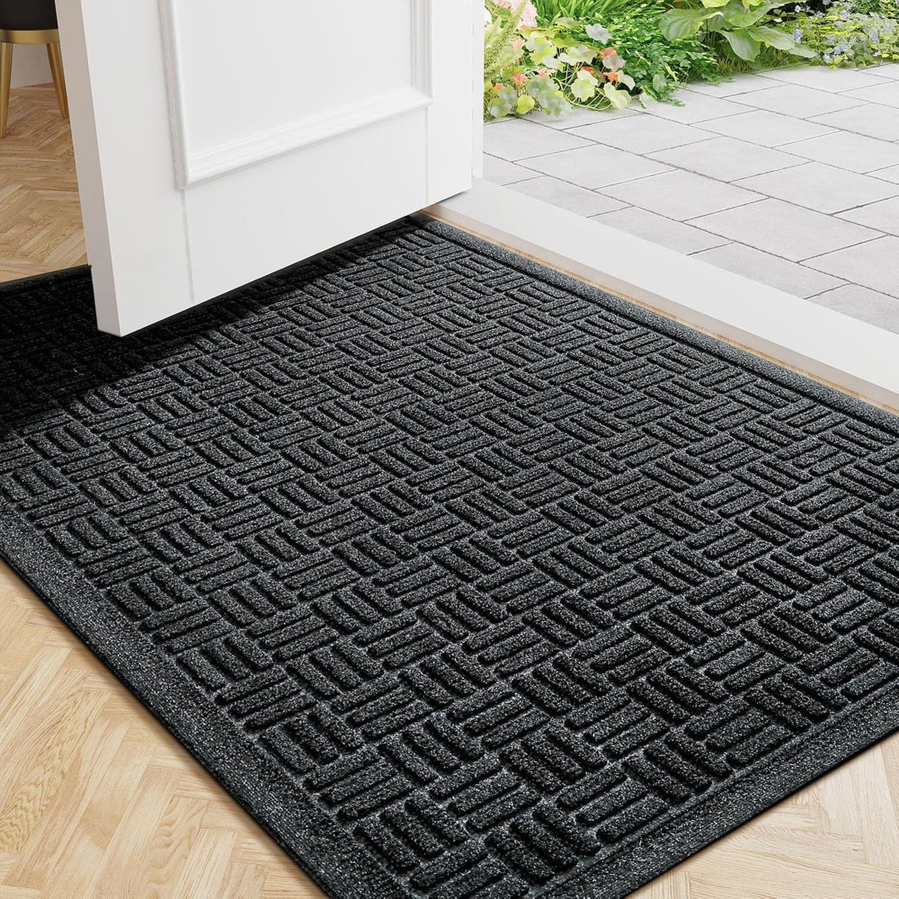 Mibao Heavy Duty Doormat 61.5" x 36" black front view