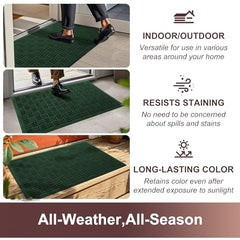Mibao Heavy Duty Doormat in green color on patio