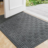 Mibao Heavy Duty Front Door Mat Grey front view